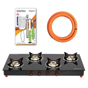 1 SF LPG STOVE 4B SMART MS NA|1 SF HOSE PIPE 1.5 MTR..|1 SF SPARK LIGHTER - PREMIER (PACK OF 2)..vb