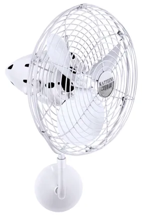 19" Wall Fan from the Bruna Parede Collection in Gloss White Finish by Matthews Fan Company