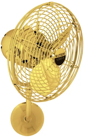 19" Wall Fan from the Michelle Parede Collection in Ouro Finish by Matthews Fan Company