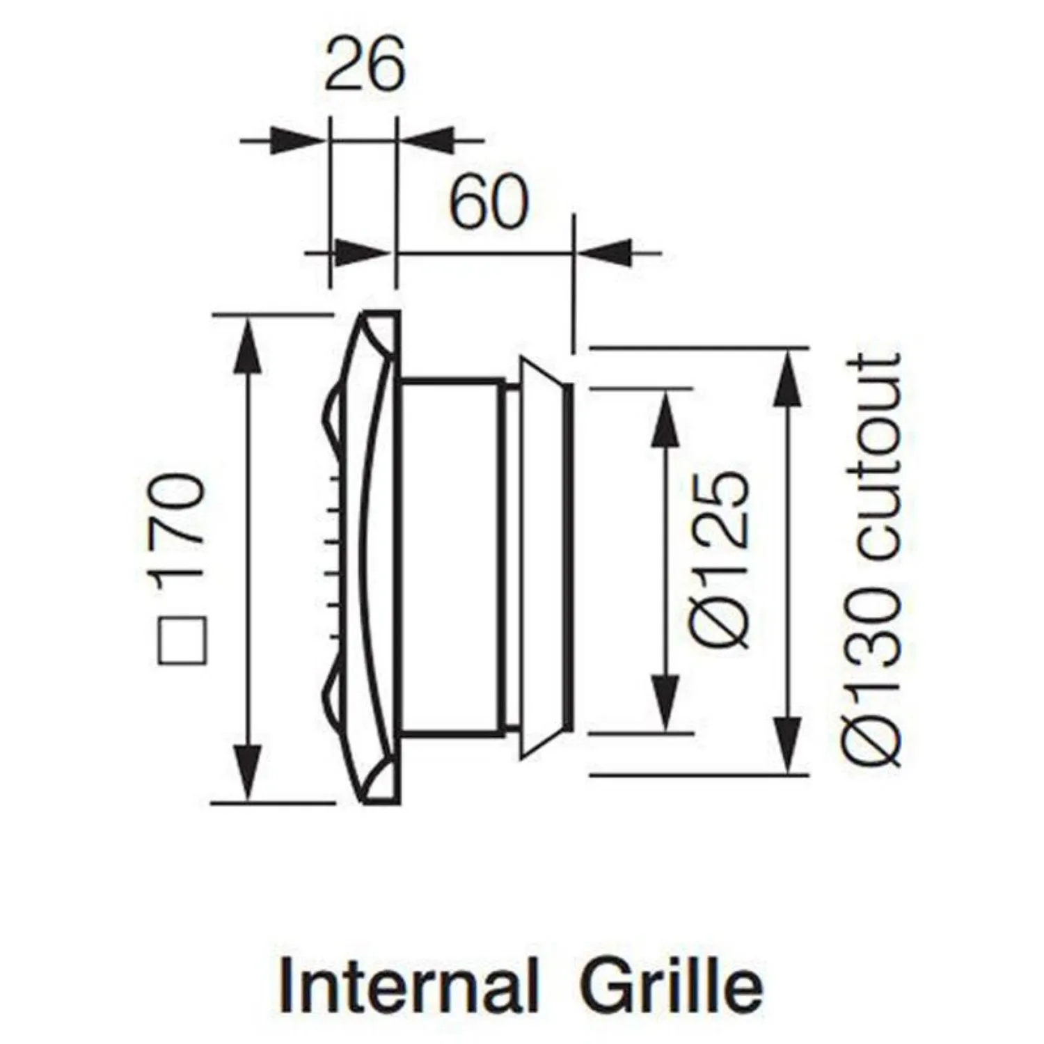 270/360m³/h Provent in-Line Duct Mounted Fan Kit (RIL-125 6M Duct internal/External Grille)