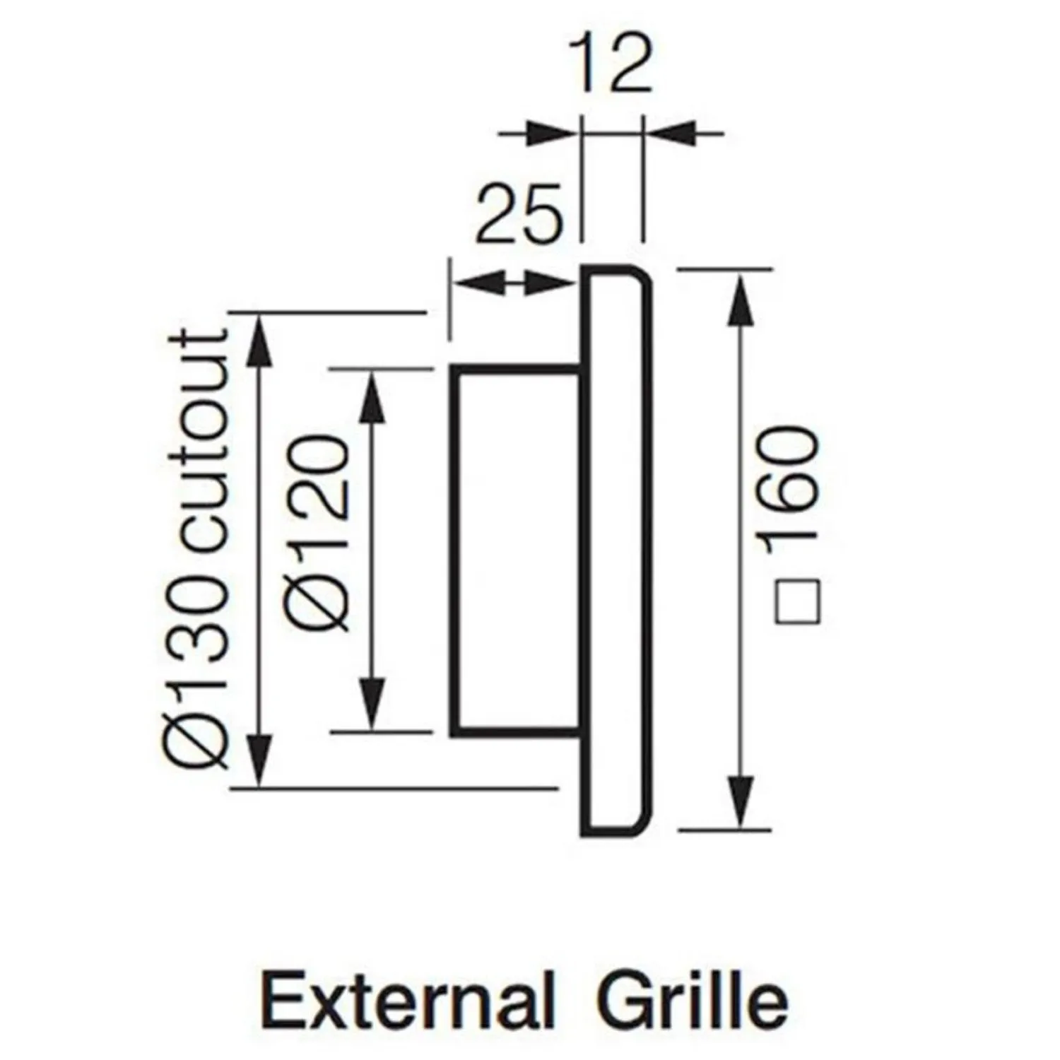 270/360m³/h Provent in-Line Duct Mounted Fan Kit (RIL-125 6M Duct internal/External Grille)