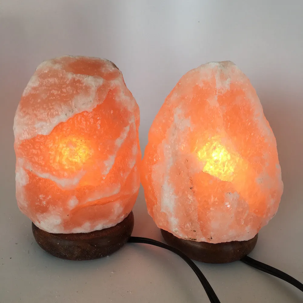 2x Himalaya Natural Handcraft Rough Raw Crystal Salt Lamp, 6.5"-7" Tall, HL12