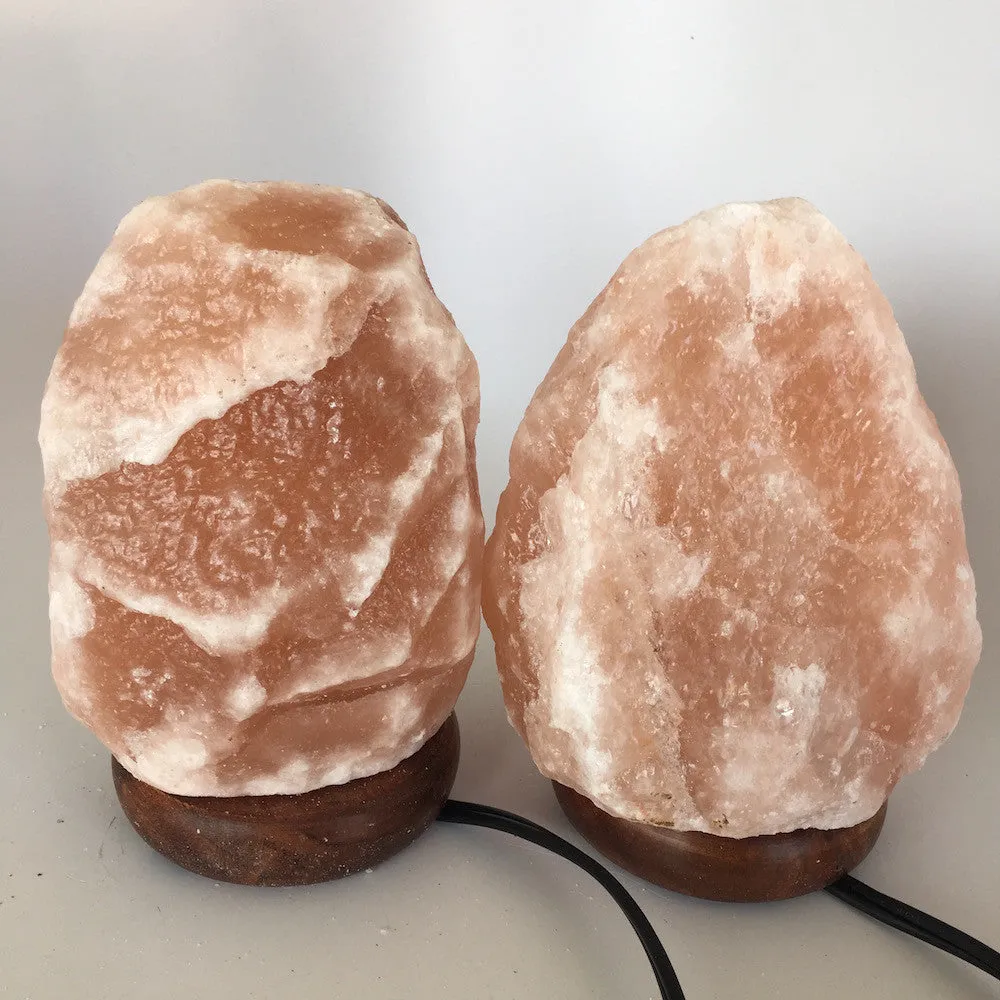 2x Himalaya Natural Handcraft Rough Raw Crystal Salt Lamp, 6.5"-7" Tall, HL12