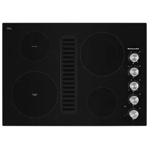 30" Electric Downdraft Cooktop With 4 Elements - Black