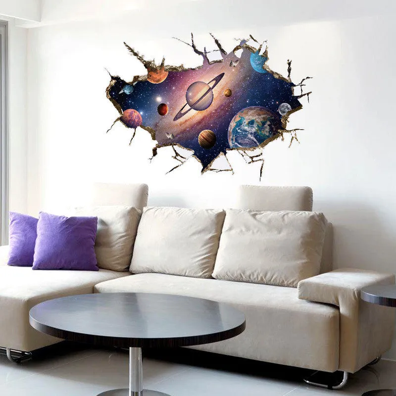 3D Planet Mural Decal