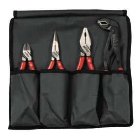 4 Piece Classic Grip Pliers and Cutters Set with Canvas Pouch