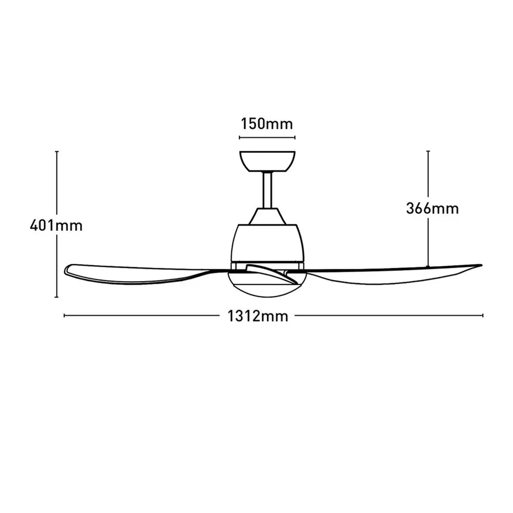 52" Edrington AC Ceiling Fan White with Light FC1168133WH Mercator Lighting