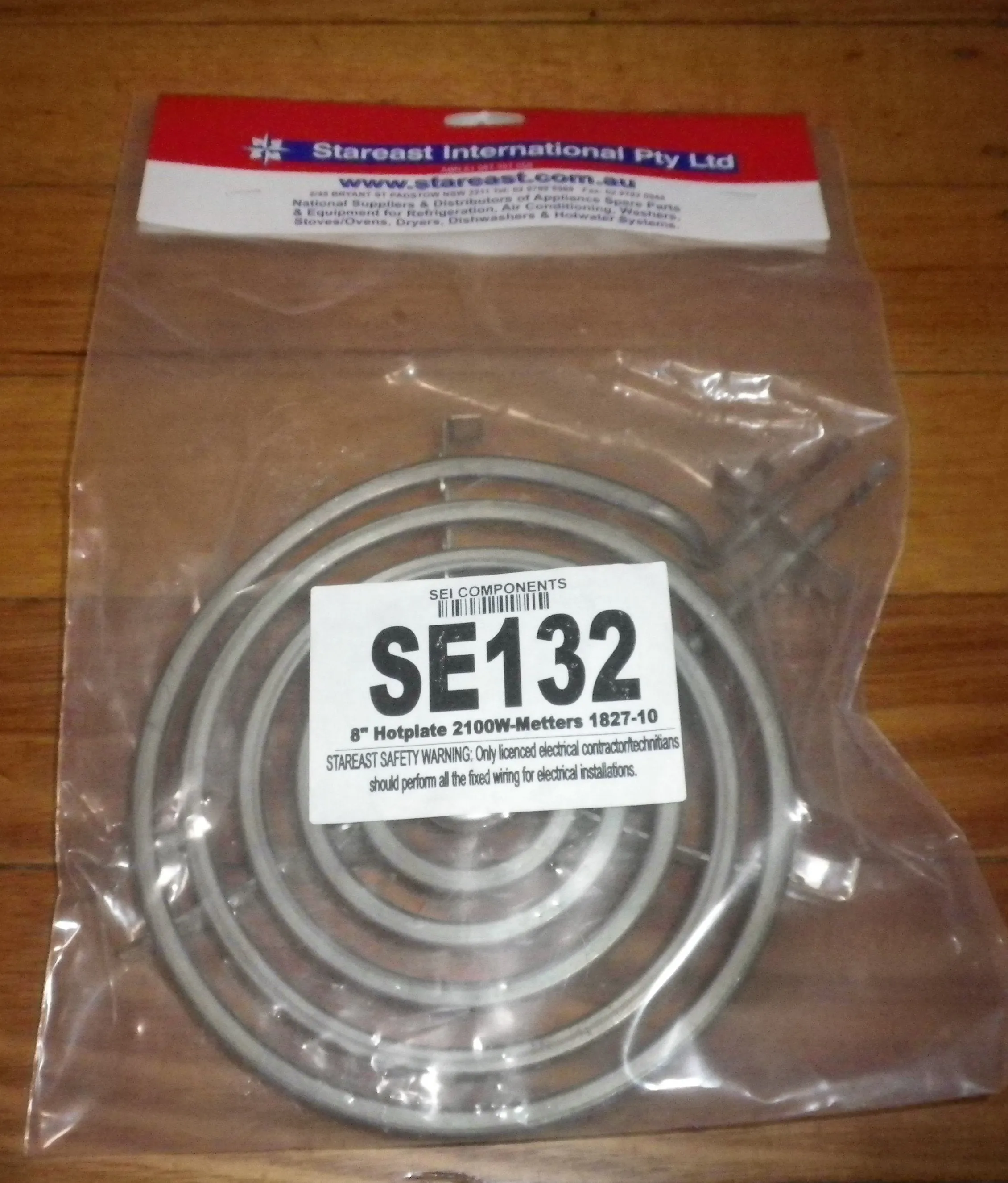 8" 2100Watt Metters Wire-in Hotplate - Part # 1827-10SE, SE132