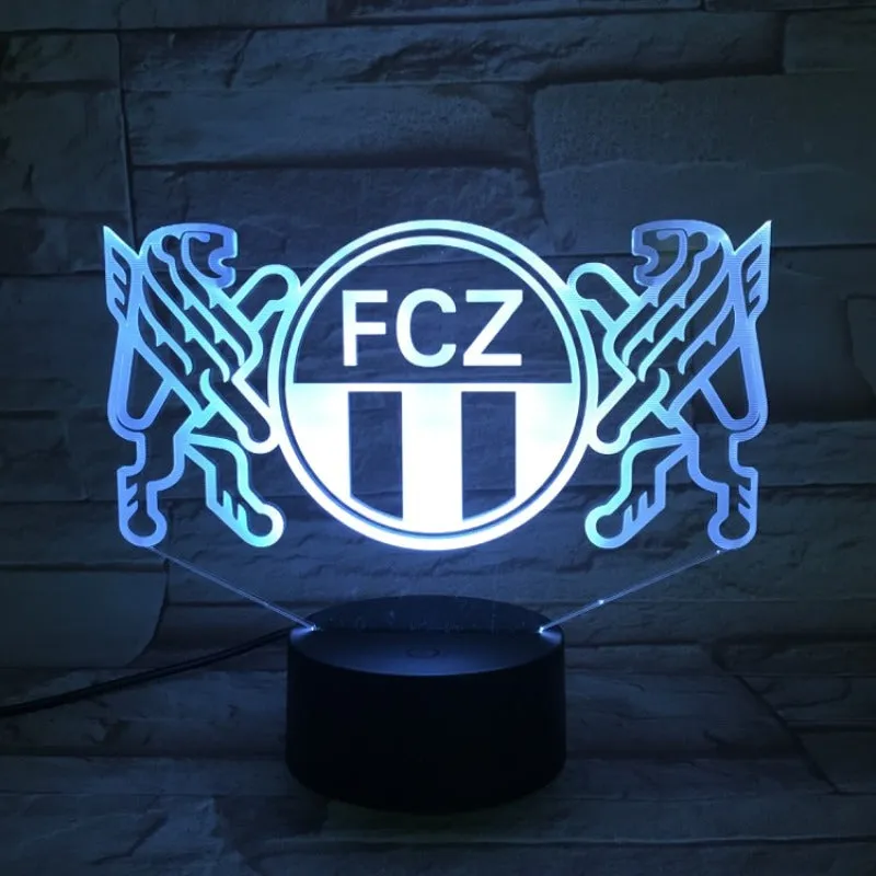 ACG LAMP，Football FC Zurich LOGO 3D lamp 1/3/7/16 colors variations