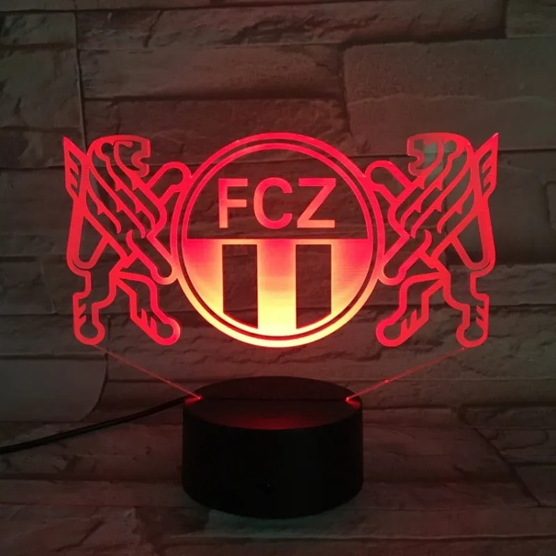 ACG LAMP，Football FC Zurich LOGO 3D lamp 1/3/7/16 colors variations