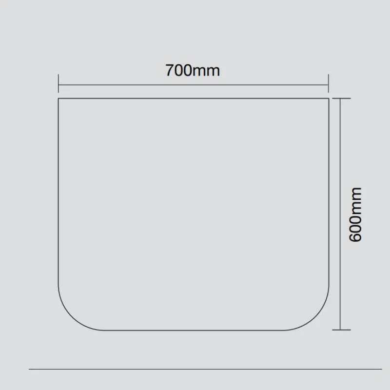 ACR 6 mm Black Glass Rectangular Hearth 700 mm x 600 mm