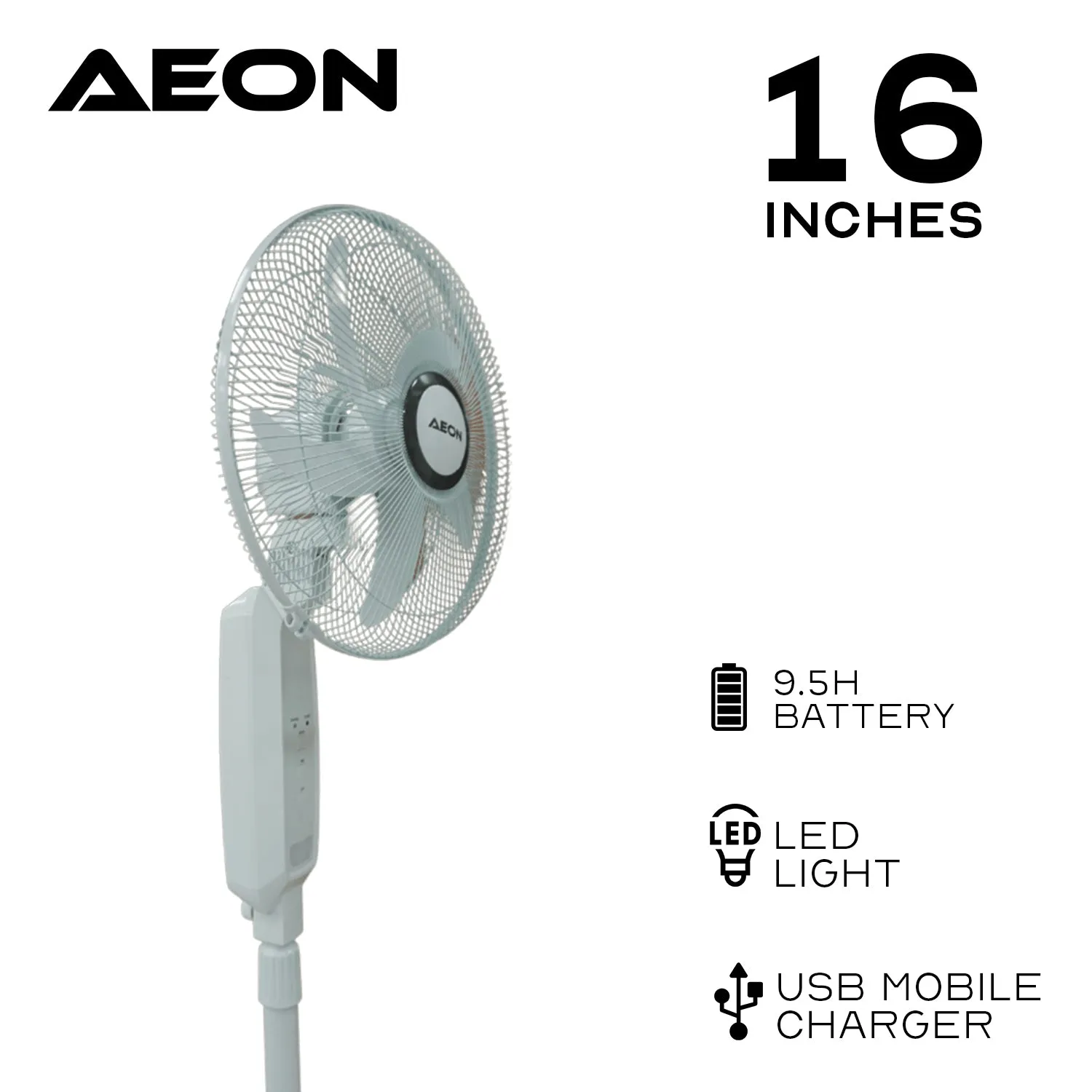 AEON FAN 16 40W RECHARGEALE  ARF-16B