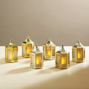 Anthea Gold Mini Holographic Stars Lanterns, Set of 6