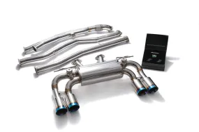 ARMYTRIX Stainless Steel Valvetronic Catback Exhaust System Quad Blue Coated Tips BMW M2 F87 2016-2021