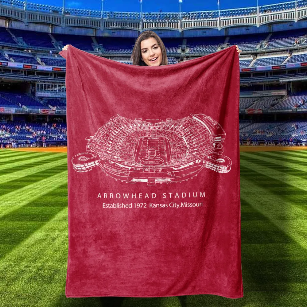 Arrowhead Stadium - Kansas City Chiefs football, Football Blanket Gift for Football Fans