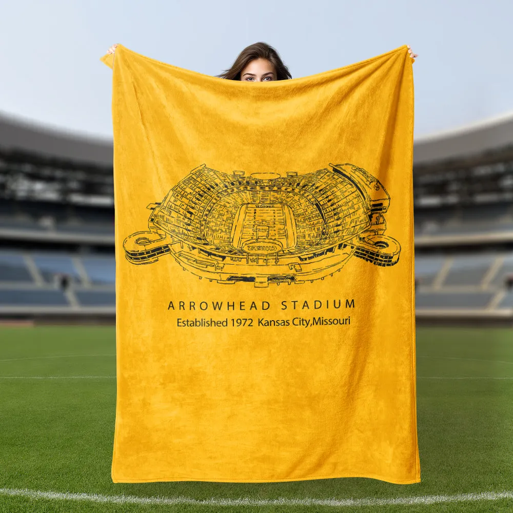 Arrowhead Stadium - Kansas City Chiefs football, Football Blanket Gift for Football Fans