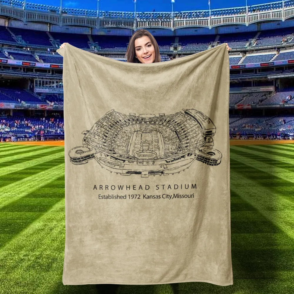 Arrowhead Stadium - Kansas City Chiefs football, Football Blanket Gift for Football Fans