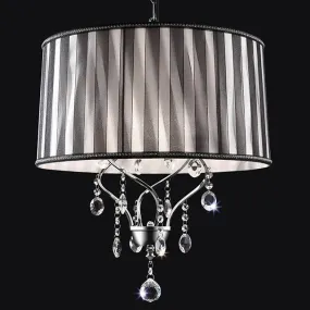 Arya Black/Chrome Ceiling Lamp, Hanging Crystal