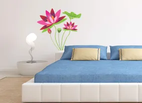 Asmi Collections Wall Stickers Beautiful Lotus Flower