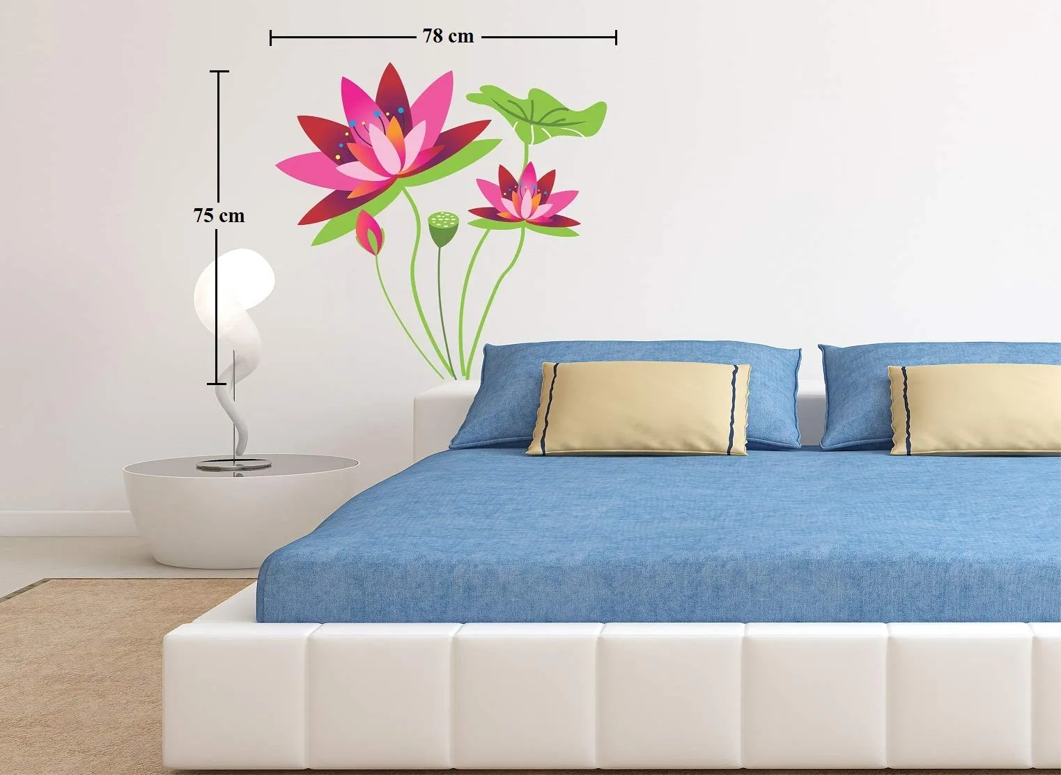 Asmi Collections Wall Stickers Beautiful Lotus Flower