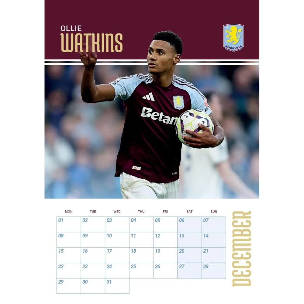 Aston Villa FC A3 Calendar 2025