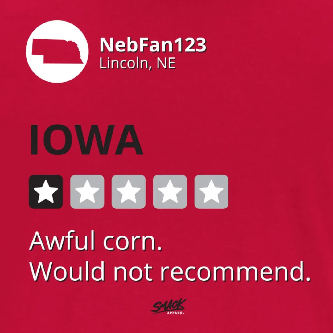 Awful Corn (Anti-Iowa) T-Shirt for Nebraska College Fans (SM-5XL)