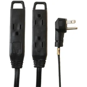 Axis 45515 3-Outlet Black Wall-Hugger Indoor Grounded Extension Cord, 8ft