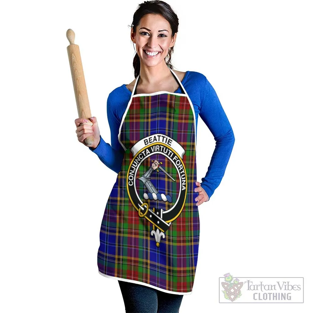 Beattie Tartan Apron with Family Crest