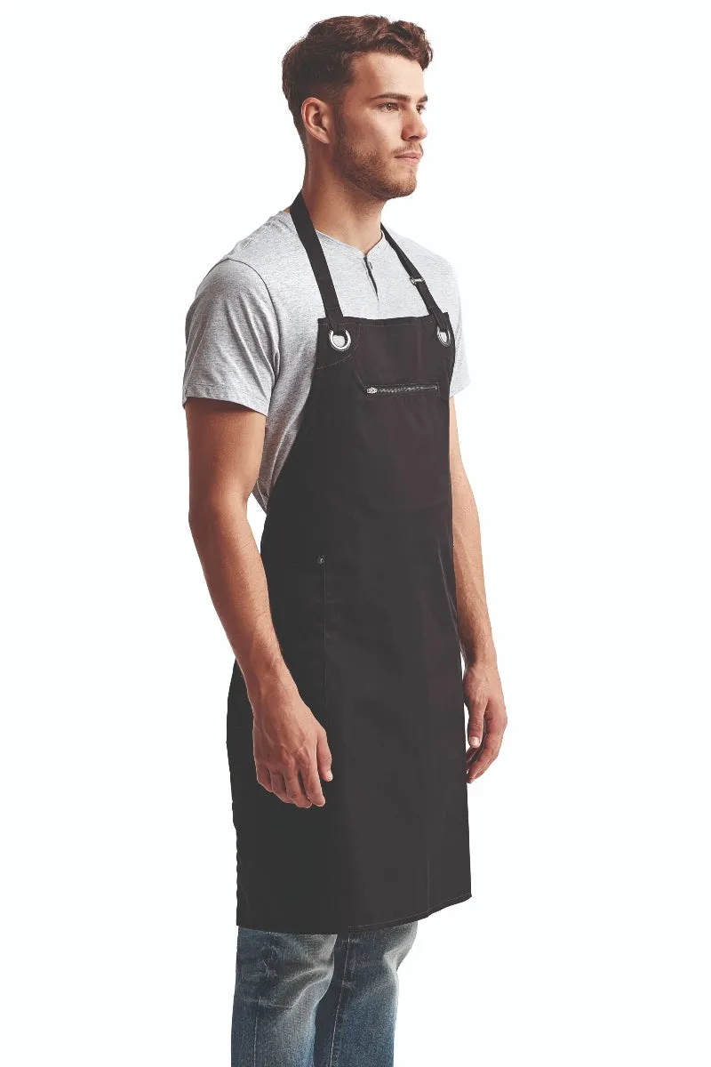 Black ‘Barley’ Sustainable Bib Apron (3 Pockets)