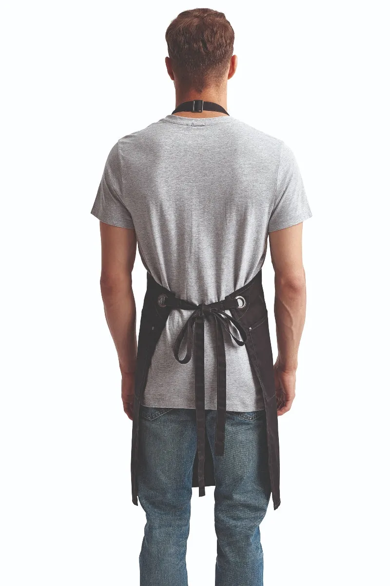 Black ‘Barley’ Sustainable Bib Apron (3 Pockets)