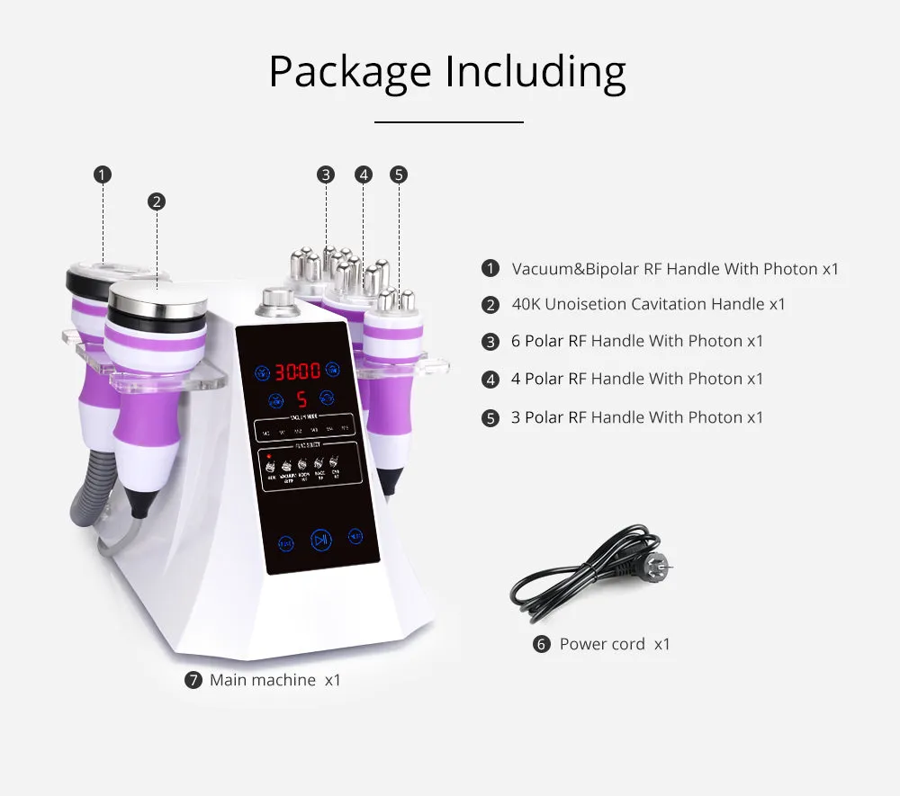 Black Friday 5 In 1 40K Ultrasonic Cavitation Vacuum RF Machine With Red Light Therapy Belt