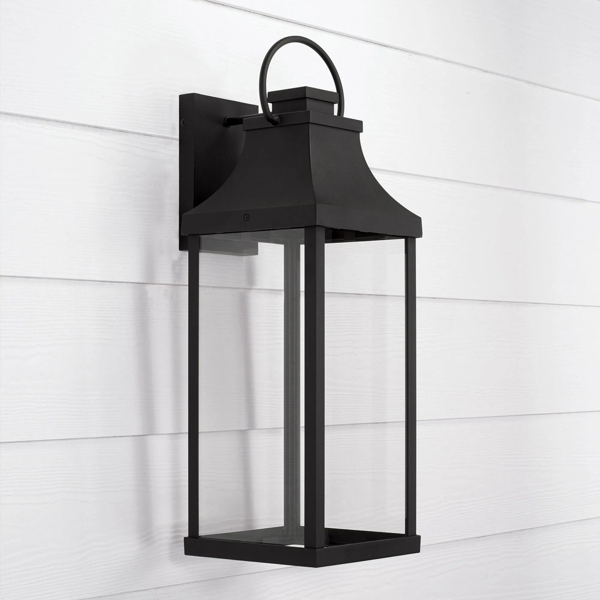 Bradford Night Sky Coastal Outdoor Wall Lantern - 24" Black