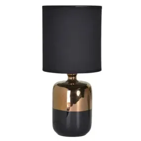 Bronze & Black Table Lamp With Black Shade