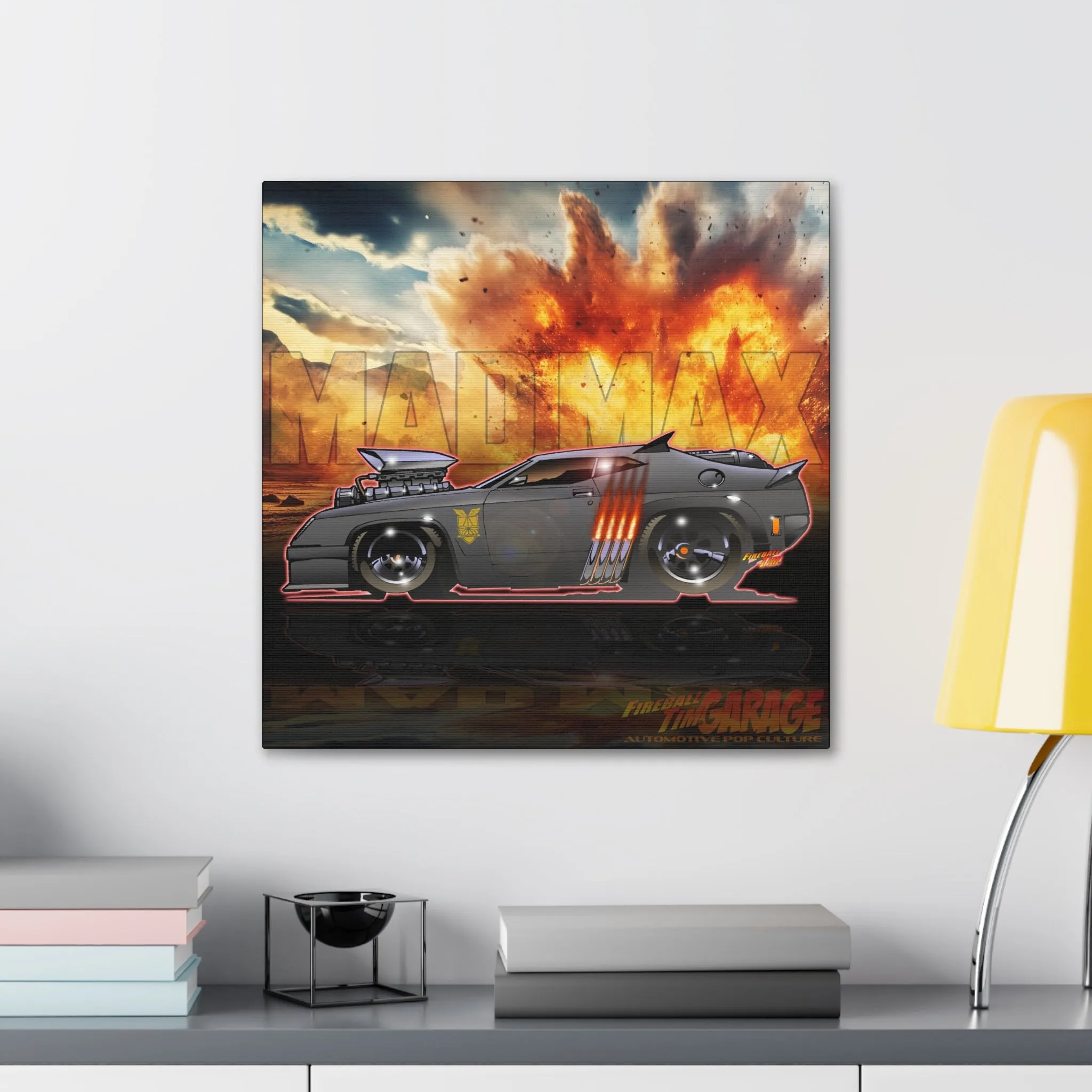 Canvas Art Print - MAD MAX INTERCEPTOR POLICE CAR Concept Art MASTERPRINT