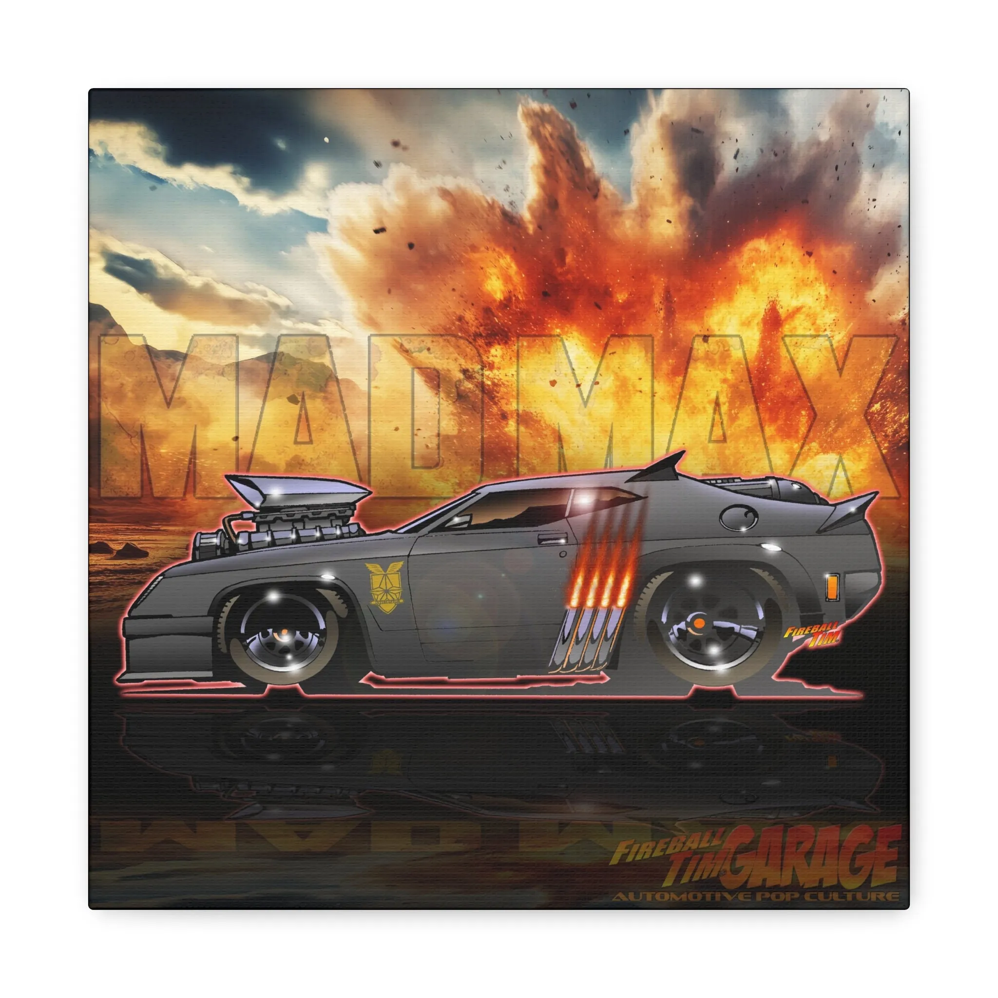 Canvas Art Print - MAD MAX INTERCEPTOR POLICE CAR Concept Art MASTERPRINT