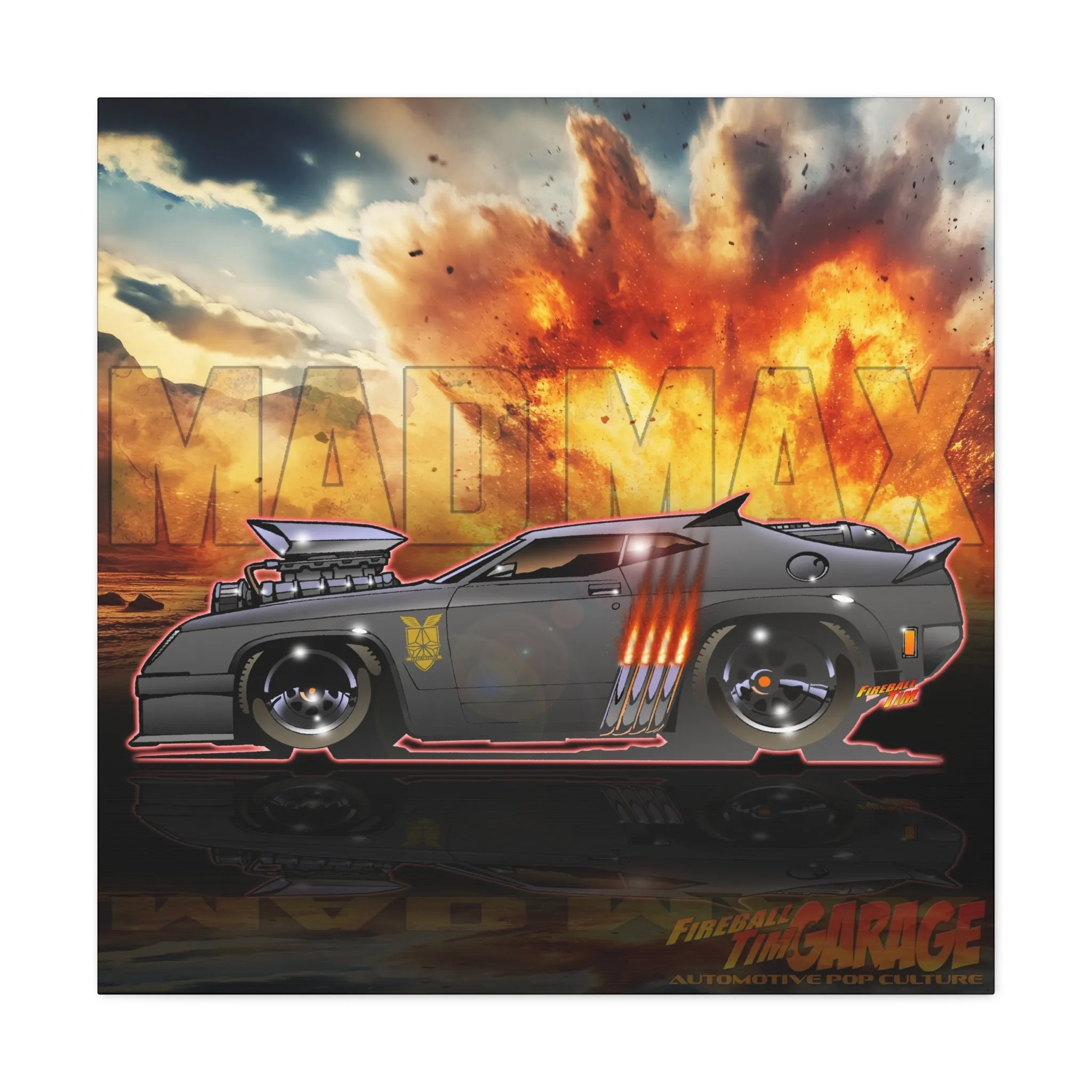 Canvas Art Print - MAD MAX INTERCEPTOR POLICE CAR Concept Art MASTERPRINT