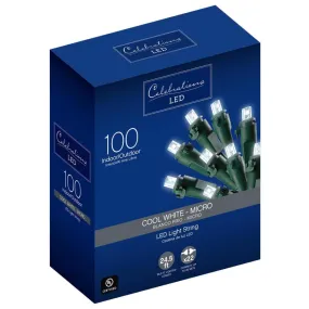 Celebrations LED Micro/5mm Cool White 100 ct String Christmas Lights 24.5 ft.