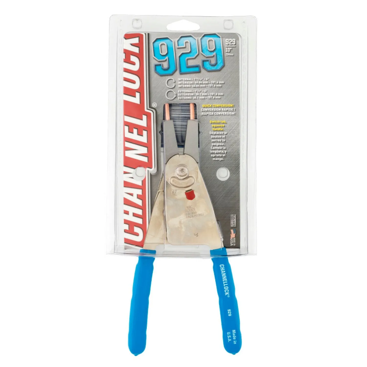 Channellock 929 10-inch Convertible Retaining Ring Pliers