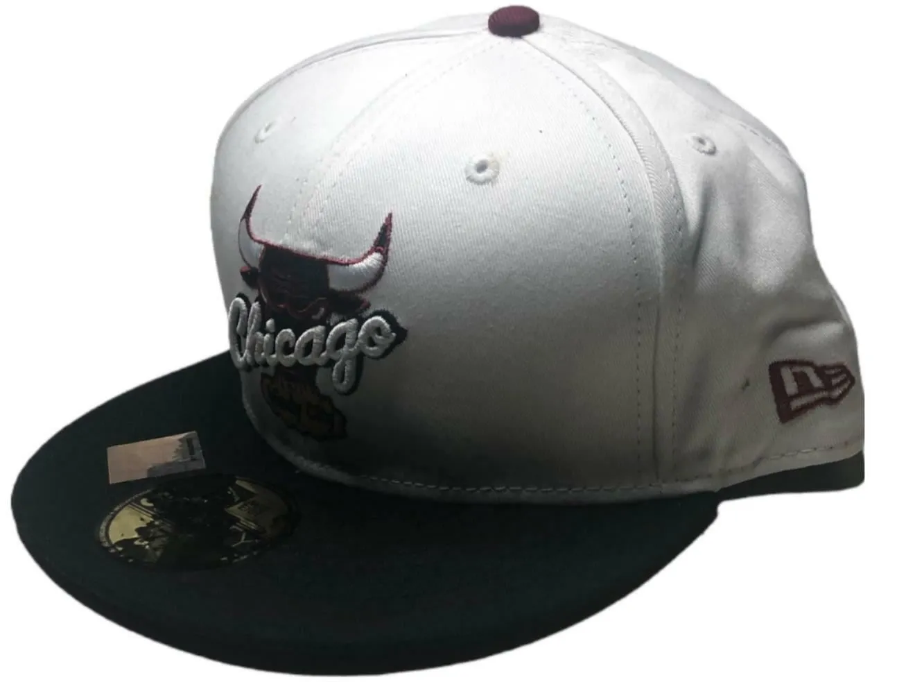 Chicago Bulls 59 Fifty New Era Hardwood Classic Fitted Hat White Men's (Sz: 7.5)