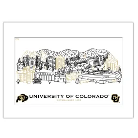 Colorado Buffaloes Matted Campus Wall Art 11" x 14"