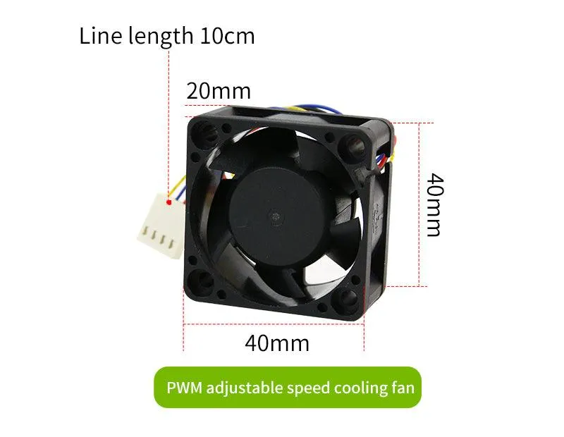 Cooling fan 5V 4PIN anti-reverse connection PWM speed regulation 4020 for Jetson NANO 2GB/4GB(A02/B01/SUB)