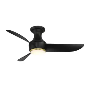 Corona 44" Ceiling Fan in Matte Black & Soft Brass Trim