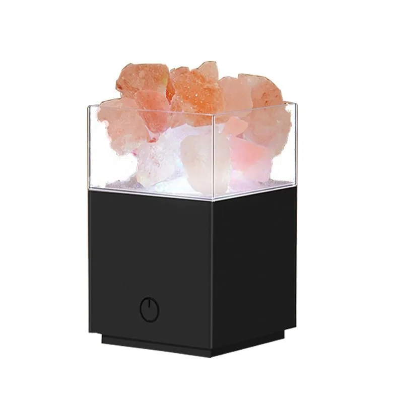 Crystal Salt Lamp With Remote Control Multicolored Projection