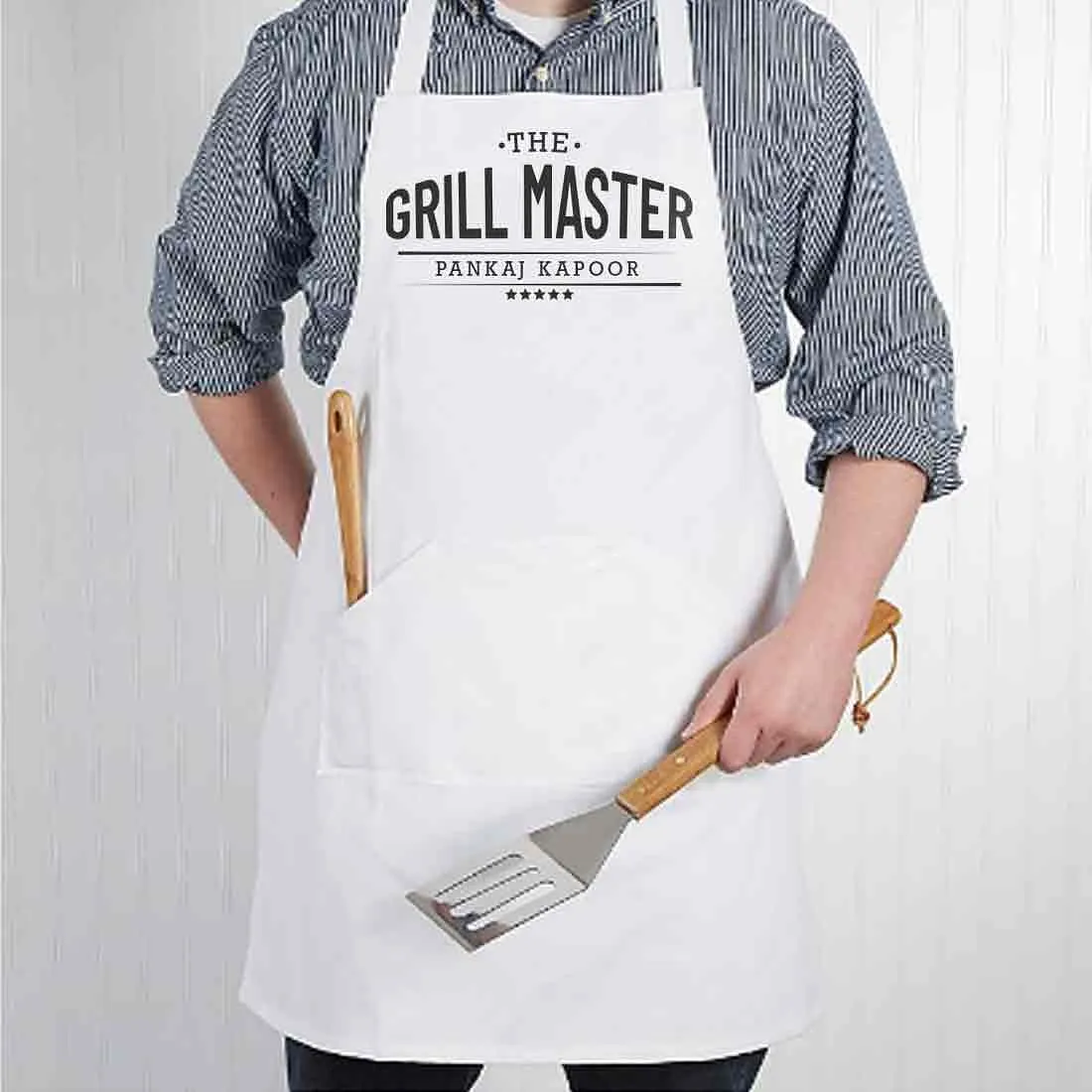 Customized Mens Cooking Aprons for Baking - Grill Master