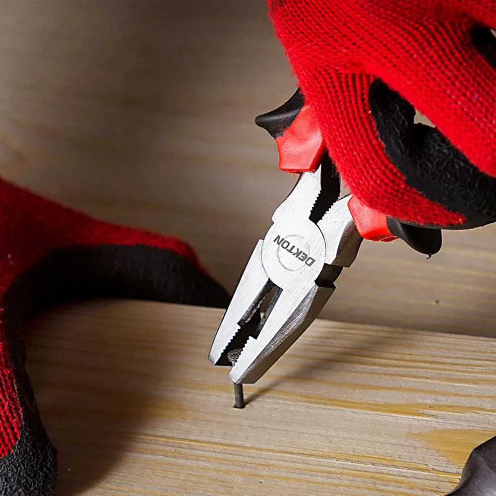 Dekton 8in Combination Pliers | Heat Treated Steel | Anti-slip Ergonomic Handles