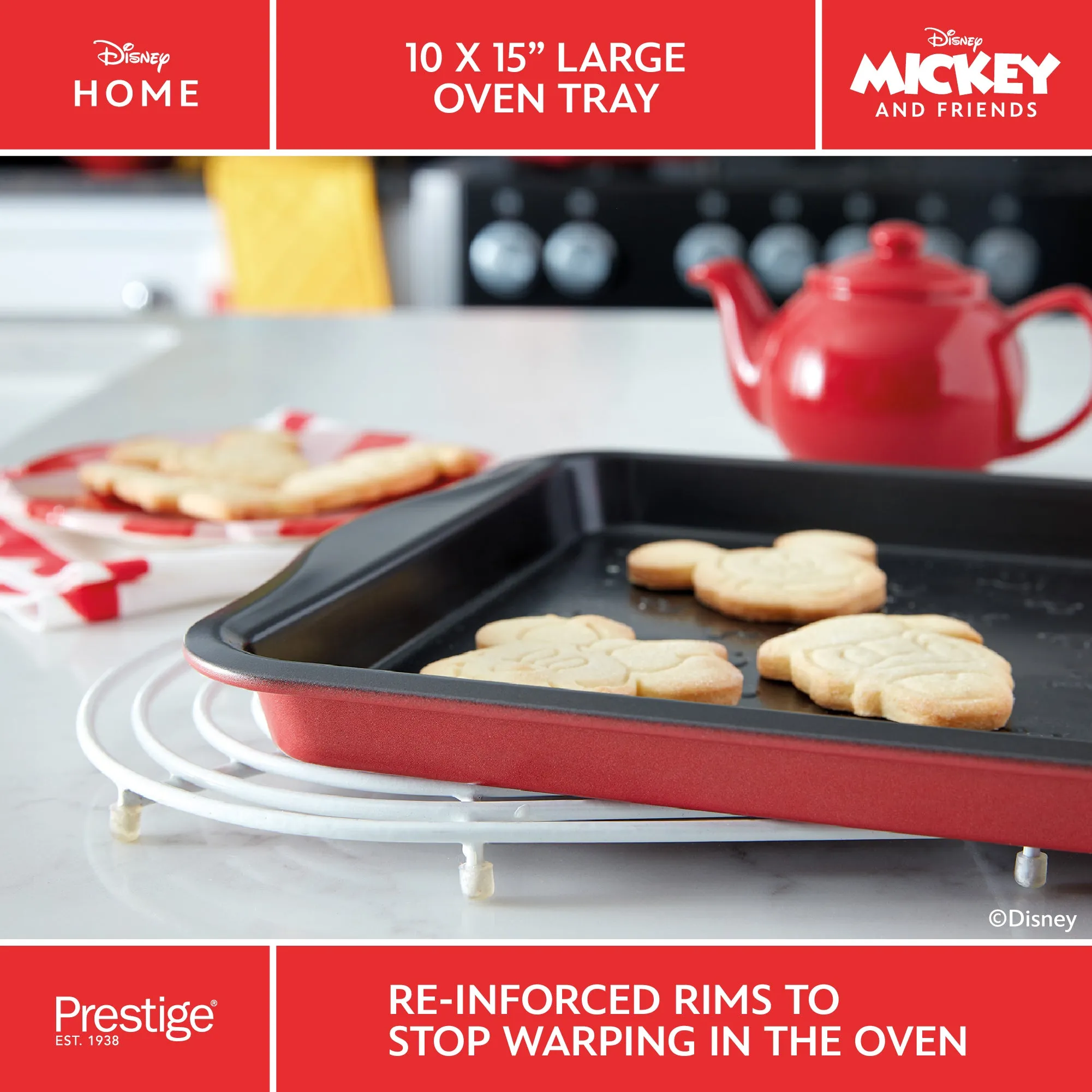 Disney Bake with Mickey: Large Non-Stick Oven Tray - 25cm x 38cm