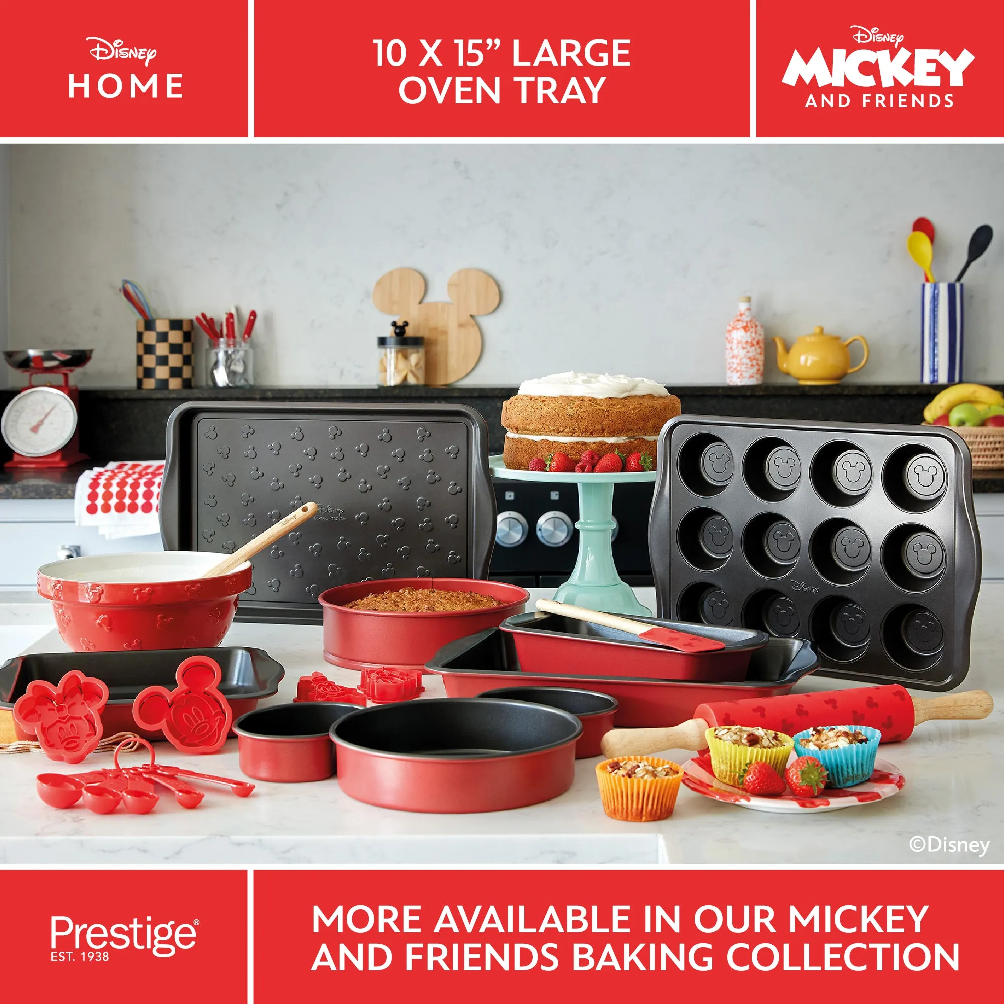 Disney Bake with Mickey: Large Non-Stick Oven Tray - 25cm x 38cm