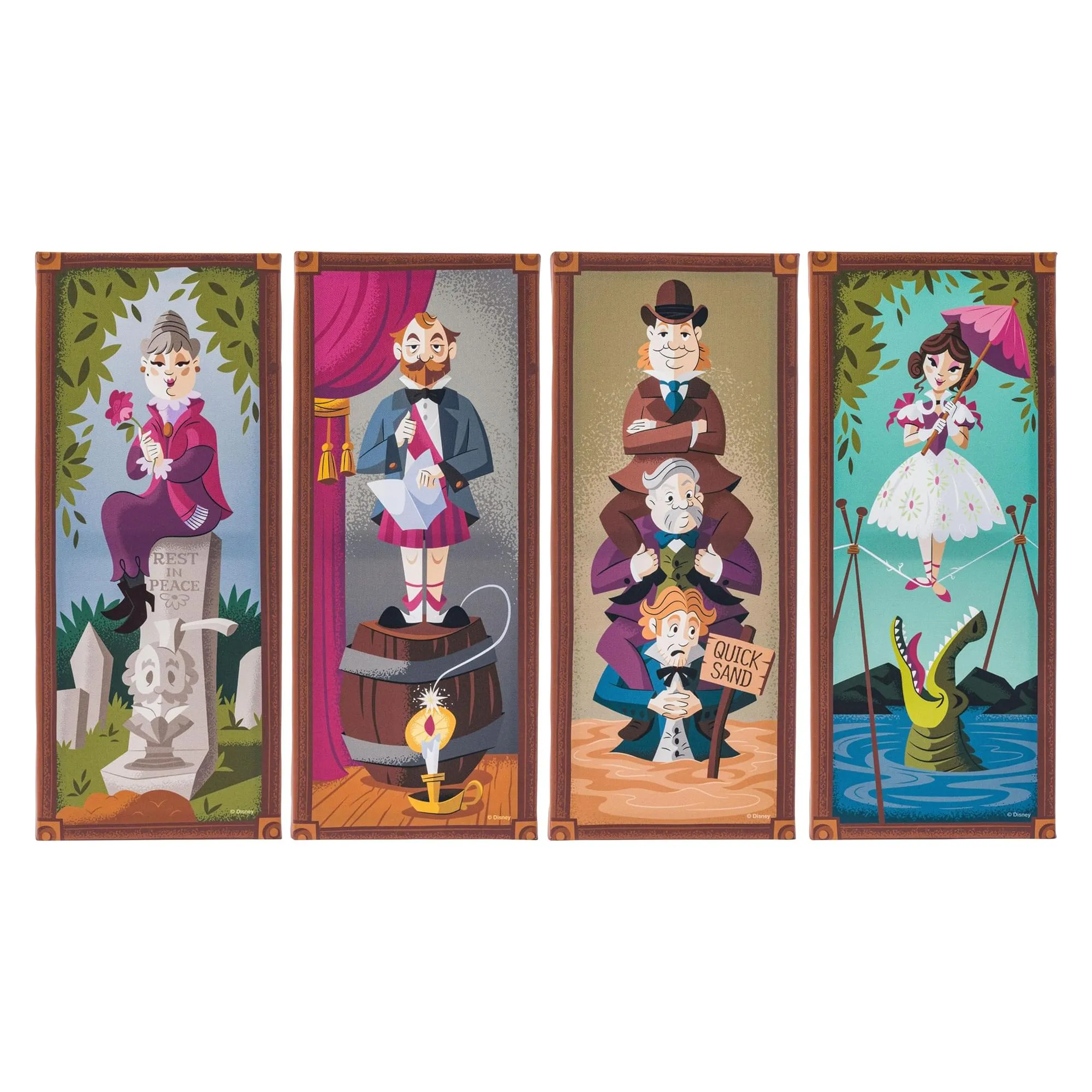 Disney Haunted Mansion 4-Piece 12 x 5 Inch Canvas Wall Art Set