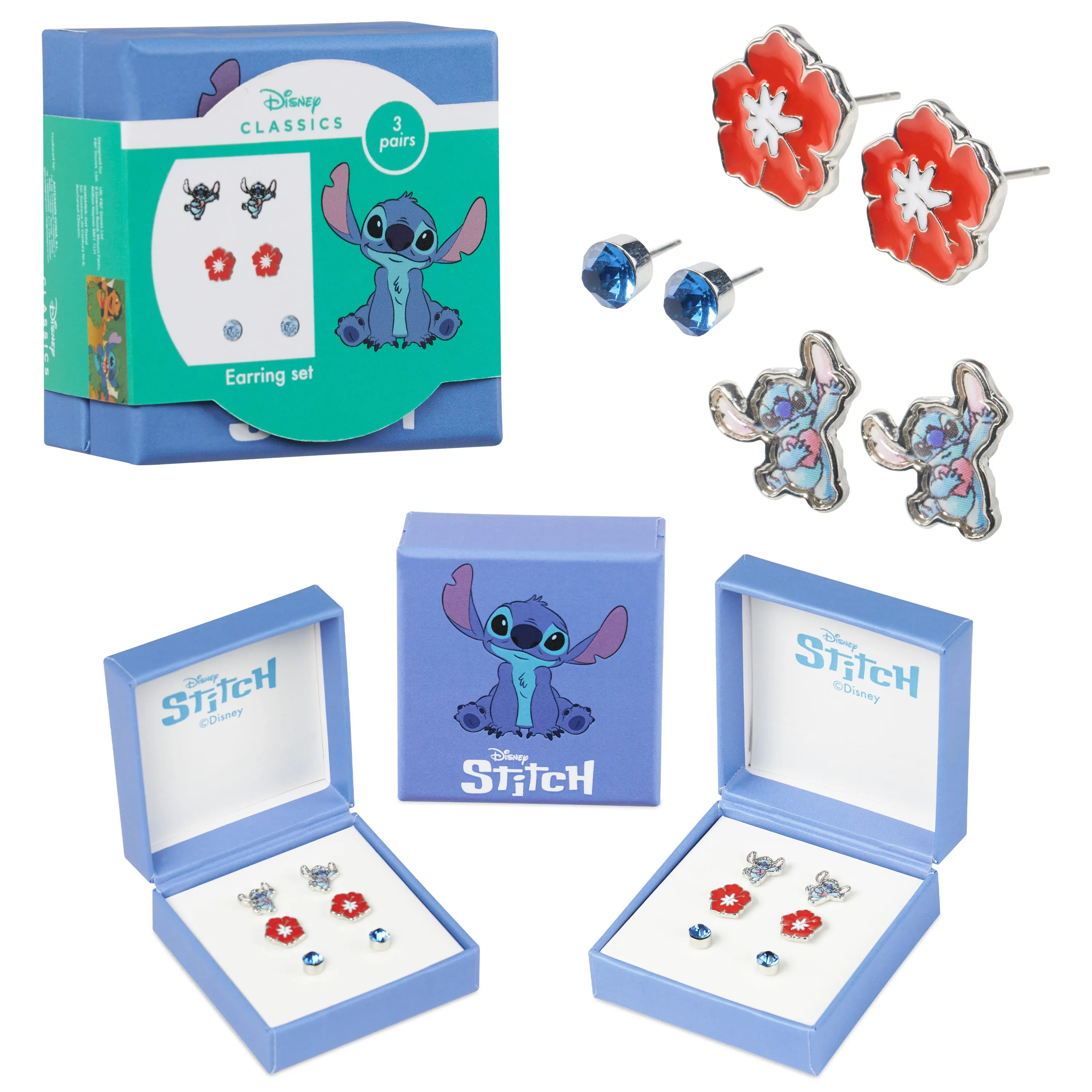 Disney Stitch 3 Piece Jewellery Set, Earrings Set - Stitch