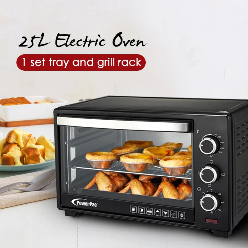 Electric Oven 25L with 1 sets of baking tray and grill and heating selector (PPT25 DDQ-A01G1)